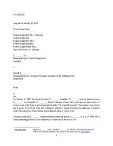 4A_250[removed]Judgment of January 21, 2014 First Civil Law Court Federal Judge Klett (Mrs.), Presiding Federal Judge Kolly