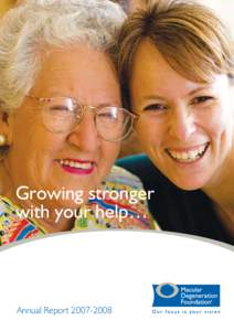 Growing stronger with your help… Annual Report[removed]  Contents