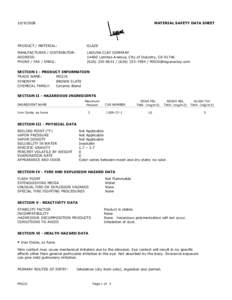 Text1 MATERIAL SAFETY DATA SHEET  PRODUCT / MATERIAL: