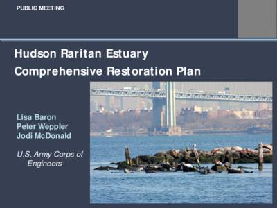 PUBLIC MEETING  Hudson Raritan Estuary Comprehensive Restoration Plan  Lisa Baron