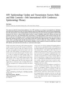 INVITED ARTICLE  HIV/AIDS Kenneth H. Mayer, Section Editor