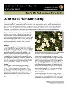 Southern Plains Network RESOURCE BRIEF National Park Service U.S. Department of the Interior Inventory & Monitoring Program