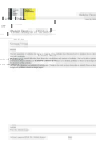Bachelor Thesis June 20, 2014 Visual Analysis of Websites Giovanni Viviani Abstract