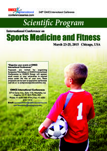 248th OMICS International Conference  Scientific Program International Conference on  Sports Medicine and Fitness
