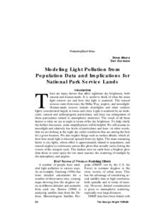 Steve Albers Dan Duriscoe Modeling Light Pollution from Population Data and Implications for National Park Service Lands