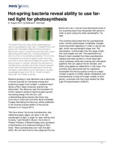 Hot-spring bacteria reveal ability to use far-red light for photosynthesis