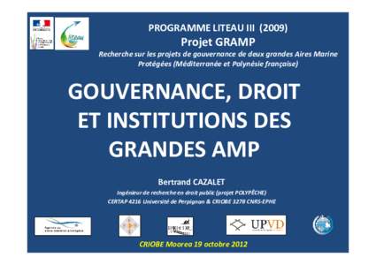 GRAMP Gouvernance - Moorea 2012 Cazalet