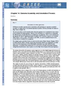 The NCBI Handbook  Chapter 14: Genome Assembly and Annotation Process