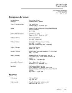 LANI GUINIER CURRICULUM VITAE [removed]