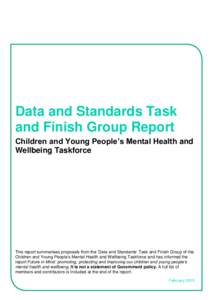 Data and Standards Task and Finish Group Report