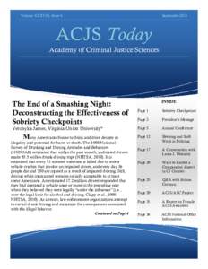 Volume XXXVIII, Issue 4  September 2013 ACJS Today Academy of Criminal Justice Sciences