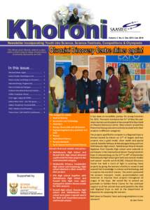Khoroni  Volume 3 No. 4 DecJan 2014 Newsletter incorporating Youth into Science, Science Festivals, Competitions & Olympiads