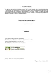 Avertissement Ces pages sont une compilation de plusieurs Glossaires, dont le premier rédigé par André Coutard pour le Bulletin de l’Association des Amis des Moulins de la Sarthe, le second rédigé en 2000 par Anni