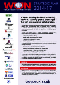 STRATEGIC PLANA world leading research university network, tackling global challenges