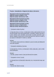 Una noche increíble  Proceso: Interpretación e integración de ideas e información Respuesta de Nivel Avanzado (3 puntos) Media de aciertos en España: 17,3% Media de aciertos internacional: 15,8%