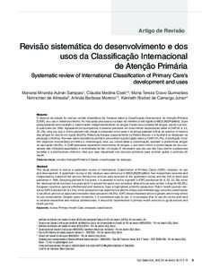 Artigo de Revisão  Revisão sistemática do desenvolvimento e dos usos da Classificação Internacional de Atenção Primária Systematic review of International Classification of Primary Care’s