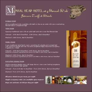 onsal head hotel at  Monsal Dale Bedroom Tariff & Details