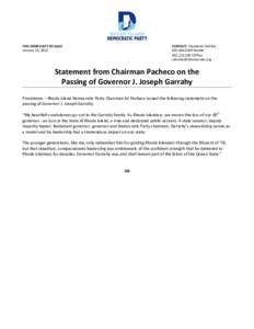 FOR IMMEDIATE RELEASE January 25, 2012 CONTACT: Stephanie DeSilva[removed]Mobile[removed]Office