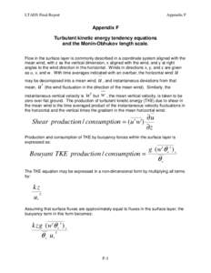 LTADS Final Report  Appendix F Appendix F Turbulent kinetic energy tendency equations