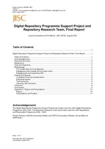 JISC final report template