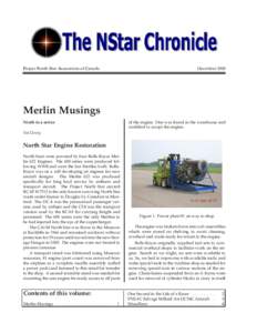 Project North Star Association of Canada  December 2008 Merlin Musings of the engine. One was found in the warehouse and
