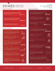 Touchbase  Labour Party Conference Programme Su n d a y 2 1 S e p t em ber