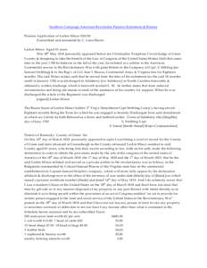 Southern Campaign American Revolution Pension Statements & Rosters Pension Application of Larkin M inor S36150 Transcribed and annotated by C. Leon Harris Larkin M inor Aged 55 years This 28th M ay 1818 personally appear