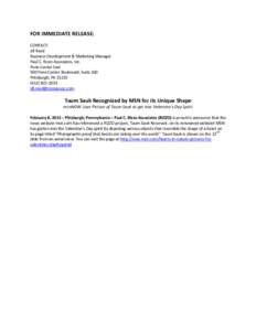 FOR IMMEDIATE RELEASE: CONTACT: Jill Reed Business Development & Marketing Manager Paul C. Rizzo Associates, Inc. Penn Center East