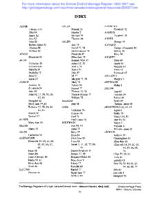 For more information about the Simcoe District Marriage Register[removed]see: http://globalgenealogy.com/countries/canada/ontario/general/resources[removed]htm For more information about the Simcoe District Marriage Re