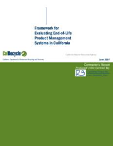Framework for Evaluating End-of-Life Product Management Systems in California