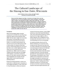 Wisconsin Geographer, Volume[removed]), pp[removed]Page |1