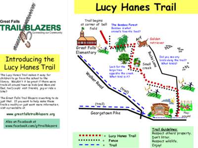 Lucy Hanes Trail Trail begins at corner of ball field  Great Falls