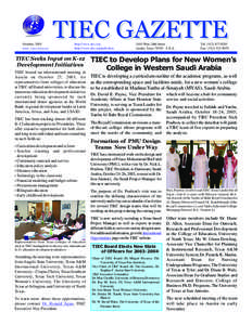 October, 2003 Editor: Laurie Henderson TIEC GAZETTE http://www.tiec.org http://www.tiec.org/pubs.htm