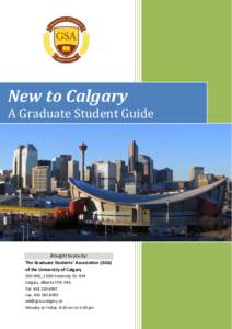 New to Calgary: A Graduate Student Guide