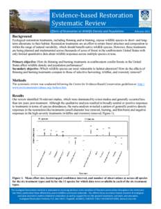 Evidence-based Restoration Systematic Review Effects of Restoration on Wildlife Density and Populations February 2011