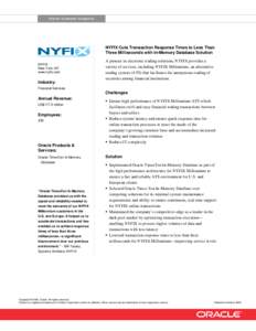 NYFIX : Oracle Customer Snapshot