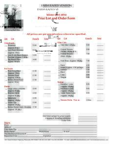 FARM RAISED VENISON WinterPrice List and Order Form Bonnie Brae