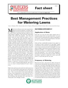 Best Management Practices for Watering Lawns