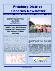 Pittsburg District Fisheries Newsletter Volume 1, Issue 10 Kansas Dept Wildlife, Parks & Tourism