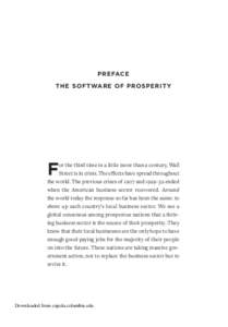 preface The Software of Prosperity F  or the third time in a little more than a century, Wall