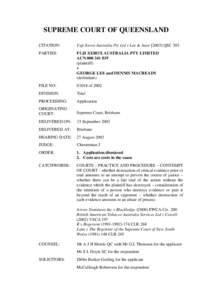 SUPREME COURT OF QUEENSLAND CITATION: Fuji Xerox Australia Pty Ltd v Lee & AnorQSC 303  PARTIES: