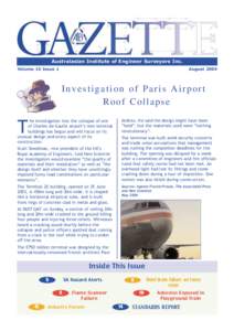 Australasian Institute of Engineer Surveyors Inc. August 2004 Volume 15 Issue 1  Investigation of Paris Airport