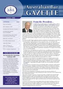 January 2006 CONTENTS PAGE  From the President