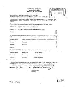 Notification Pursuant to Section 6 of DSHEA And 21 CFR Para[removed]p~~]~l This notification is being filed on behalf of Lotus Brands, Inc. which is the distributor of the product(s) which bear the statements identified 