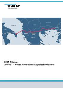 ESIA Albania Annex 1 – Route Alternatives Appraisal Indicators Page 2 of 15 Area Code