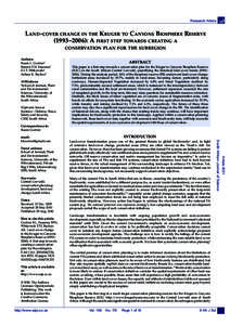 Land-cover change in the Kruger to Canyons Biosphere Reserve  Research Article Land-cover change in the Kruger to Canyons Biosphere Reserve (1993–2006): A first step towards creating a