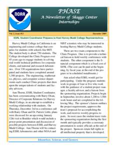 PHASE  A Newsletter of Skaggs Center Internships  Vol. 2, Issue #12