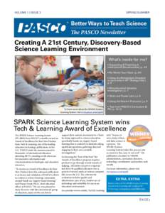 VOLUME 1 | ISSUE 2  SPRING/SUMMER Creating A 21st Century, Discovery-Based Science Learning Environment