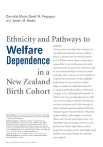 Dannette Marie, David M. Fergusson and Joseph M. Boden Ethnicity and Pathways to  Welfare