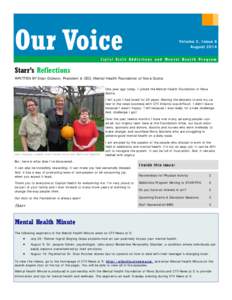 Our Voice  Volume 2, Issue 8 August[removed]Capital Health Ad diction s and Mental Heal th P ro g ram